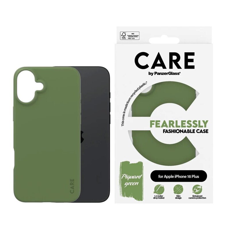 CARE by PanzerGlass® Fashionable Case Grün iPhone 16 Plus