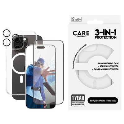 CARE by PanzerGlass® Flagship 3-in-1 Set iPhone 16 Pro Max