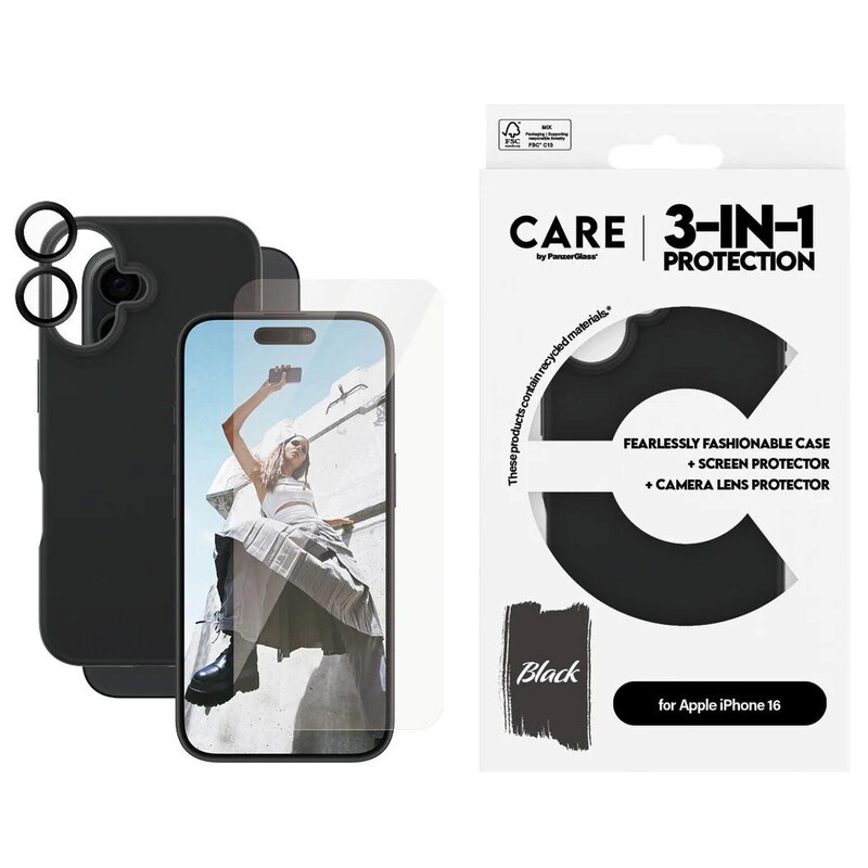 CARE by PanzerGlass® Fashion 3-in-1 Set iPhone 16