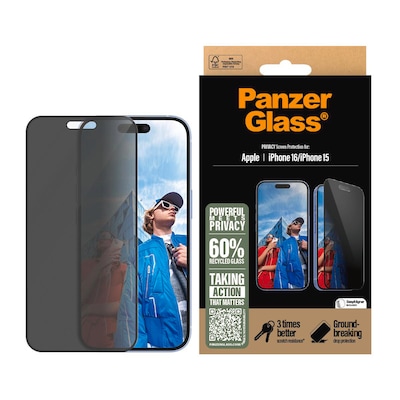 PanzerGlass Privacy iPhone 16/ 15 UWF