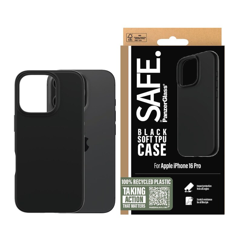 SAFE. by PanzerGlass TPU Case iPhone 16 Pro Schwarz