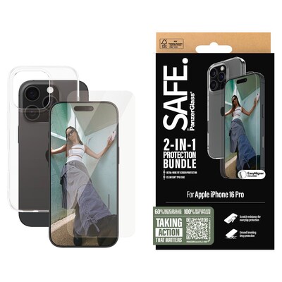 SAFE. by PanzerGlass 2-in-1 Schutz Set TPU Case + Glas iPhone 16 Pro Transparent