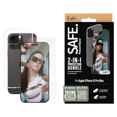 SAFE. by PanzerGlass 2-in-1 Schutz Set TPU Case + Glas iPhone 16 Pro Max Transparent