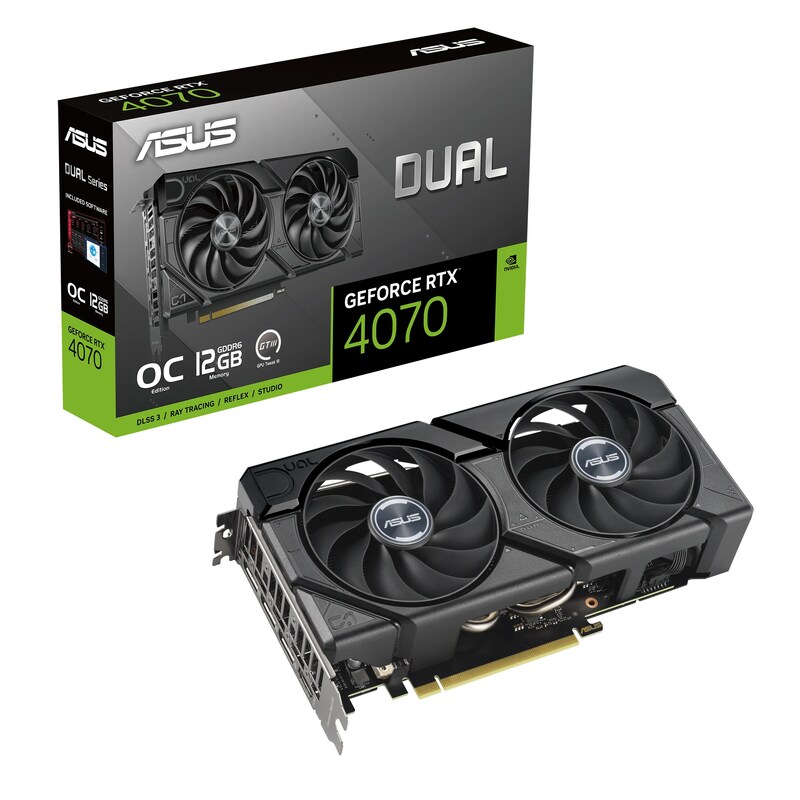 ASUS DUAL GeForce RTX 4070 EVO OC Gaming Grafikkarte 12GB GDDR6, 1xHDMI 2.1a, 3xDP 1.4a