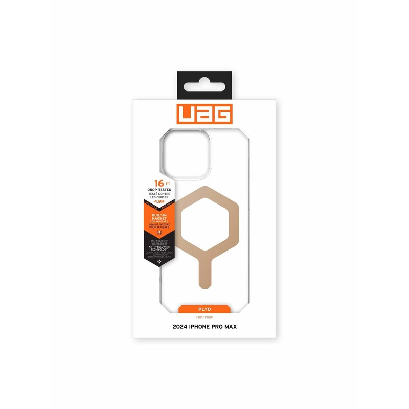 Plyo MagSafe günstig Kaufen-UAG Urban Armor Gear Plyo MagSafe Case Apple iPhone 16 Pro Max ice (transparent/gold). UAG Urban Armor Gear Plyo MagSafe Case Apple iPhone 16 Pro Max ice (transparent/gold) <![CDATA[• Farbe: Transparent, kompatibel zu iPhone 16 Pro Max • Backcover aus Kun