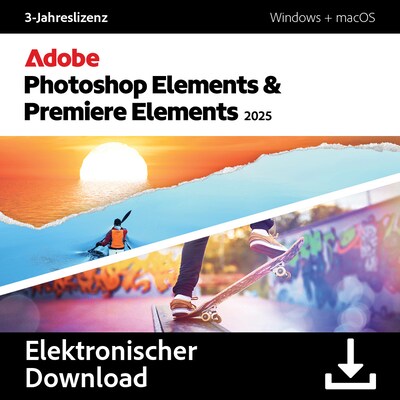 Adobe Photoshop & Premiere Elements 2025 3 Jahre Download & Produktschlüssel