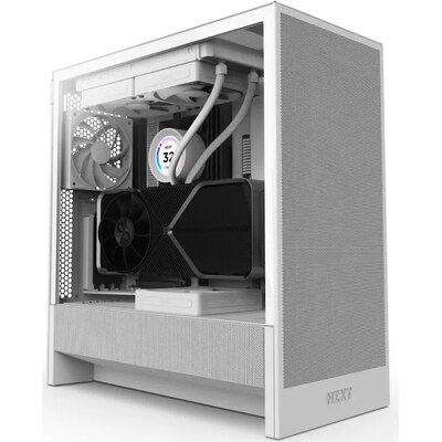 NZXT H5 Flow 2024 Midi Tower ATX Gehäuse weiß mit Sichtfenster