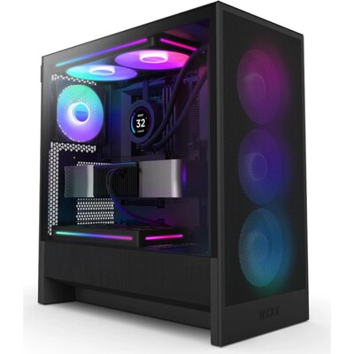 NZXT H5 Flow RGB 2024 Midi Tower ATX Gehäuse schwarz mit Sichtfenster