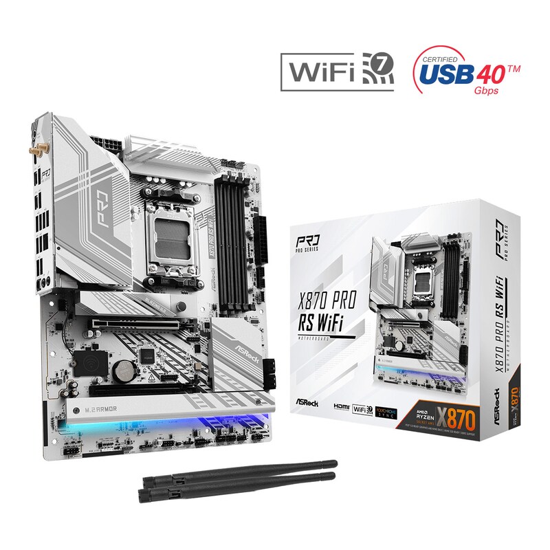 ASRock X870 PRO RS WIFI ATX Mainboard Sockel AM5/USB4/HDMI