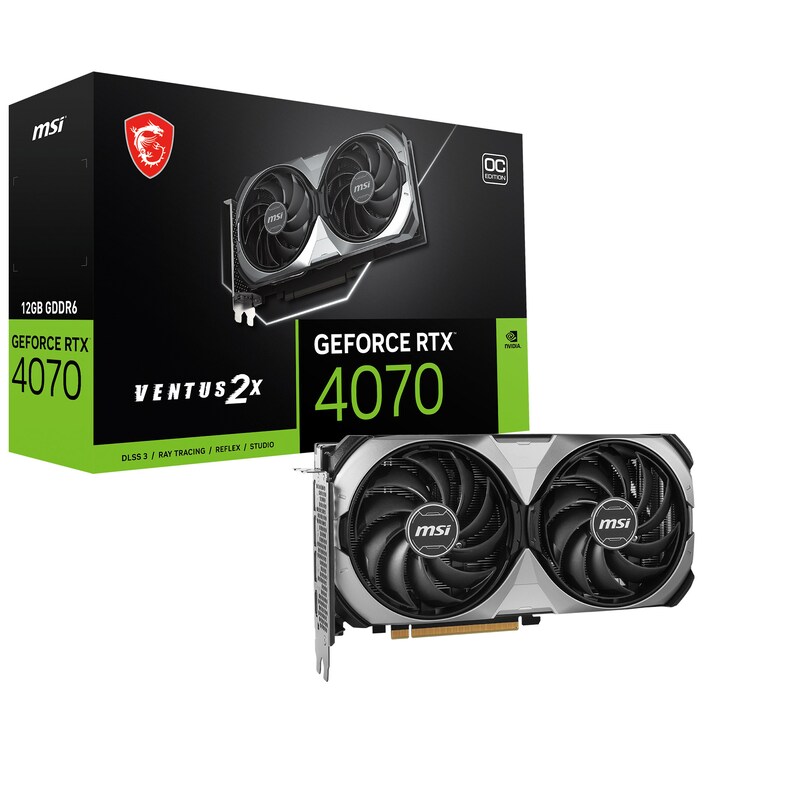 MSI GeForce RTX 4070 12GB VENTUS 2X E1 OC Grafikkarte 3xDP/HDMI