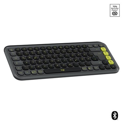 Logitech POP Icon Keys Grafit - Kabellose Multi-Device-Tastatur, Anpassbare Tasten mit der Logi Options+ App