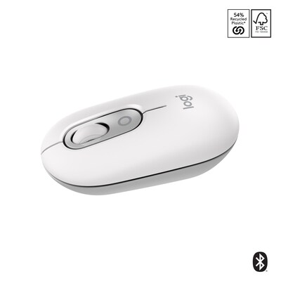 Logitech POP Icon Mouse mit personalisierbarem Emoji, Weiß, SilentTouch-Technologie, Easy-Switch-Taste (Bis zu 3 Geräte)