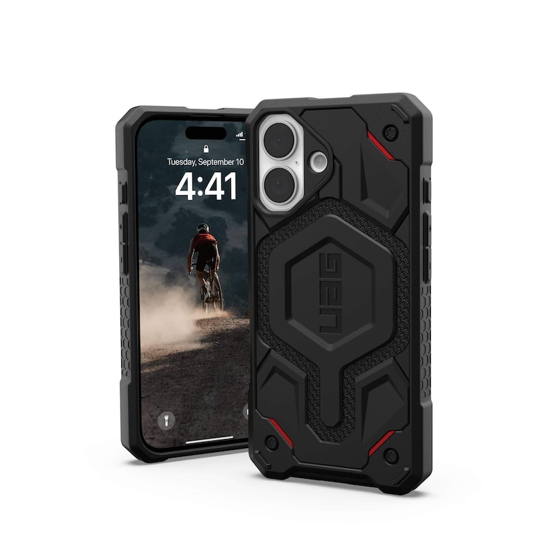 Monarch günstig Kaufen-UAG Urban Armor Gear Monarch Pro MagSafe Case Apple iPhone 16 kevlar schwarz. UAG Urban Armor Gear Monarch Pro MagSafe Case Apple iPhone 16 kevlar schwarz <![CDATA[• Farbe: Schwarz, kompatibel zu iPhone 16 • Backcover aus Kunststoff • Besonderheiten: erfü