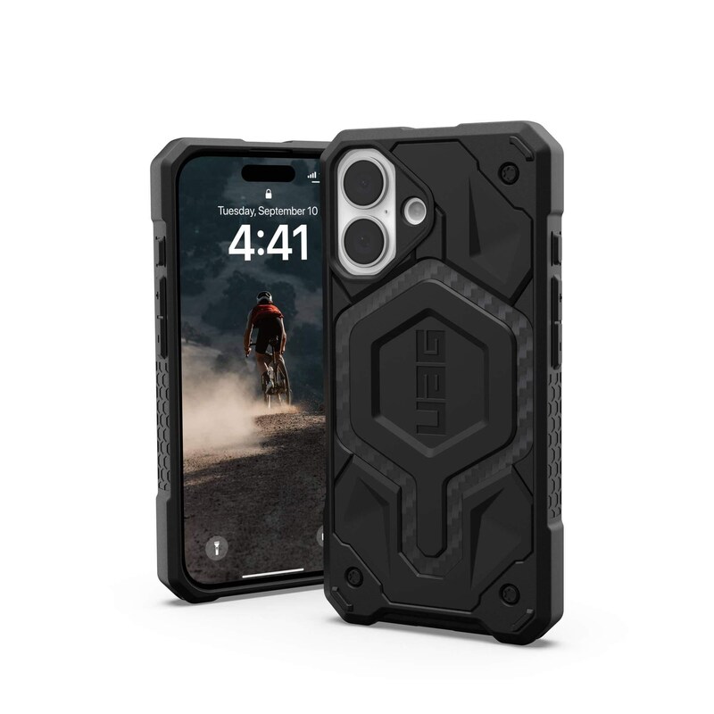 Monarch günstig Kaufen-UAG Urban Armor Gear Monarch Case Apple iPhone 16 carbon fiber. UAG Urban Armor Gear Monarch Case Apple iPhone 16 carbon fiber <![CDATA[• Farbe: Schwarz, kompatibel zu iPhone 16 • Backcover aus Kunststoff • Besonderheiten: erfüllt MIL-STD 810G]]>. 