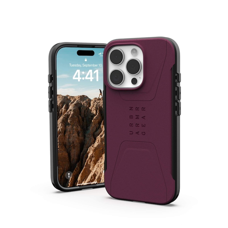 UAG Urban Armor Gear Civilian MagSafe Case Apple iPhone 16 Pro bordeaux (rot)