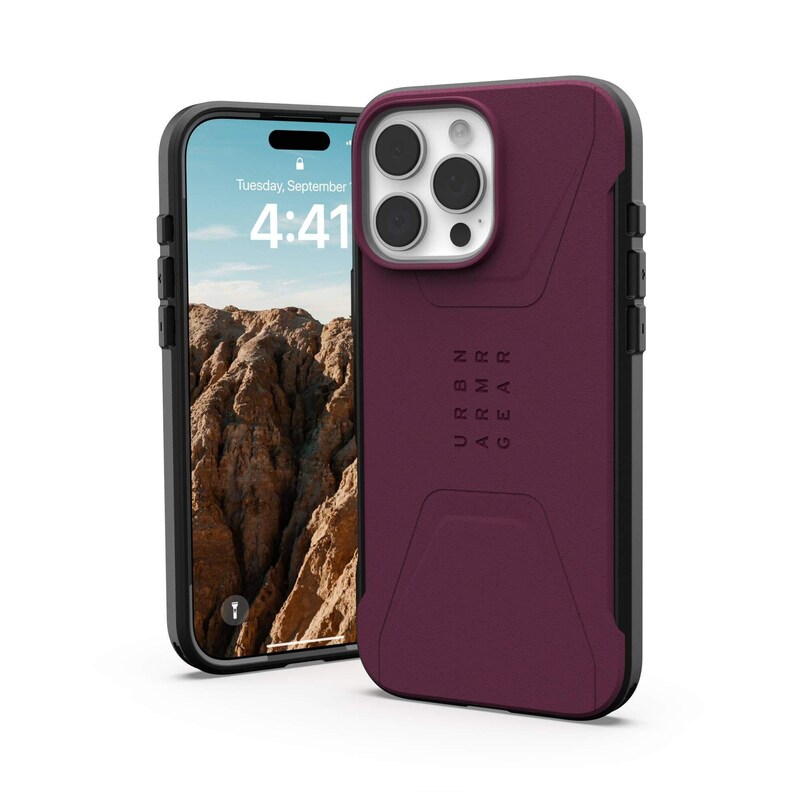 UAG Urban Armor Gear Civilian MagSafe Case Apple iPhone 16 Pro Max bordeaux (rot)