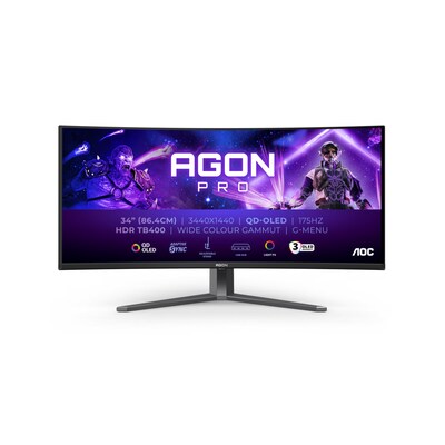 AOC AGON AG346UCD 86,4cm (34") UWQHD OLED Monitor Curved 21:9 HDMI/DP/USB 175Hz 0,03ms Sync