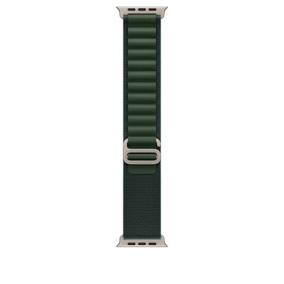 Apple Watch Alpine Loop Armband für Watch Ultra 49mm Dunkelgrün / Titan natur (L)