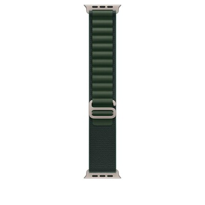 Apple Watch Alpine Loop Armband für Watch Ultra 49mm Dunkelgrün / Titan natur (S)