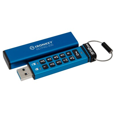 Kingston 512 GB IronKey Keypad 200 Verschlüsselter USB-Stick Metall USB 3.2 Gen1