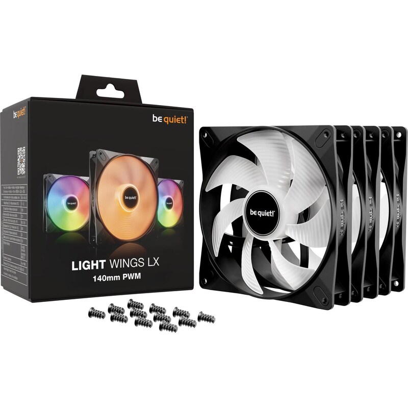Light günstig Kaufen-be quiet! Light Wings LX PWM Lüfter 140mm 3er Pack Schwarz. be quiet! Light Wings LX PWM Lüfter 140mm 3er Pack Schwarz <![CDATA[• 3x 140x140mm Lüfter, 25 mm Einbautiefe • Drehzahlbereich: bis 1200 rpm • Max. Durchsatz ~95.0m³/h @ 22.9 dB(A) • An