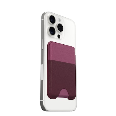 OtterBox Symmetry Cactus Leather MagSafe Wallet iPhone 16/15/14/13/12 Maroon Bells - pink