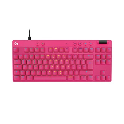 Logitech PRO X TKL RAPID Pink/Magenta, Kabelgebundene Gaming-Tastatur, Magnetische Analog-Switches, Rapid-Trigger, LIGHT