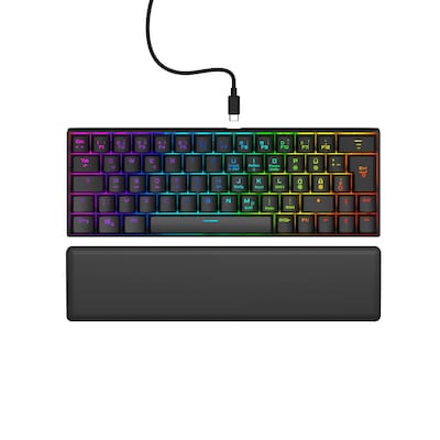 Hama 00217828 Gaming-Keyboard Exodus 760 Mechanical Mini, Rote Switches, SW, QWERTZ DE