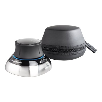 3Dconnexion SpaceMouse® Wireless Schwarz/Silber - 3D Navigations Maus, Bluetooth, USB-C für Windows & macOS