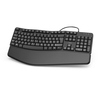 Hama 00182630 Ergonomische Tastatur EKC-400 mit Handballenauflage schwarz