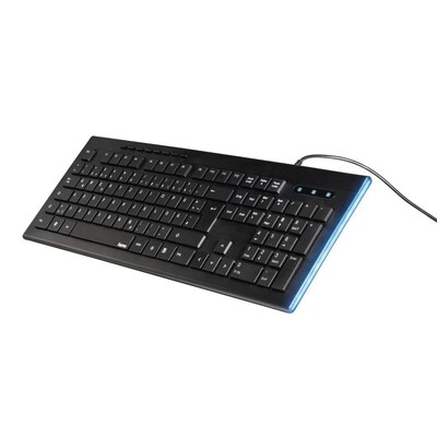 Hama 00182663 Multimedia-Tastatur Anzano, mit seitlichen Leuchtstreifen