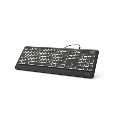 Hama 00182671 Beleuchtete Tastatur KC-550, kabelgebunden schwarz