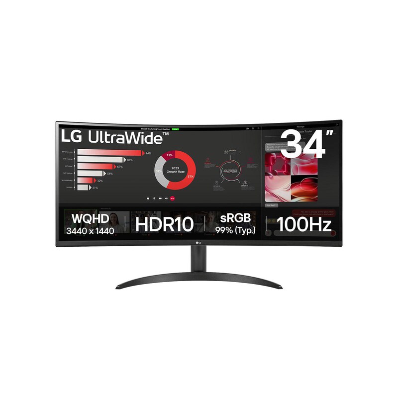 LG 34WR50QK-B 86,4cm (34") 21:9 VA UWQHD Curved Monitor HDMI/DP 100Hz 5ms