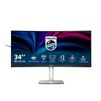 Philips 34B2U5600C 86,4cm (34") UWQHD VA Office Monitor Curved 21:9 HDMI/DP/USB-C PD96W 120Hz