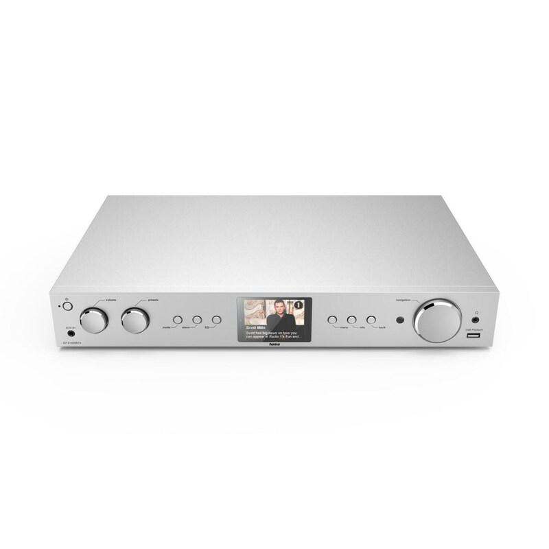 Hama 00054252 HiFi-Tuner "DIT2105SBTX", DAB+/Internetradio/Bluetooth® RX & TX/App, Silber