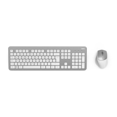 Hama 00182676 Funktastatur-/Maus-Set "KMW-700", Silber/Weiß, QWERTZ DE