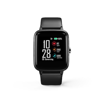 Hama 00178606 Smartwatch "Fit Watch 5910", GPS, wasserdicht, Herzfrequenz, Kalorien, Schwarz