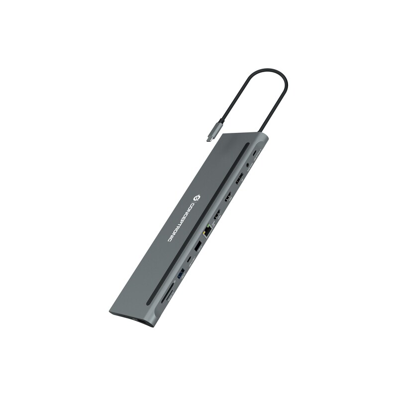 Card Reader USB günstig Kaufen-Conceptronic DONN17G 12-in-1 USB 3.2 Gen 1 Dockingstation, HDMI, DP, Card-Reader. Conceptronic DONN17G 12-in-1 USB 3.2 Gen 1 Dockingstation, HDMI, DP, Card-Reader <![CDATA[• Dockingstation mit HDMI+Displayport und 4K/60Hz-Unterstützung • 2x HDMI, 1x Displ