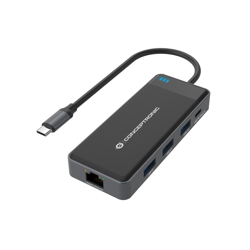 DUAL 4K günstig Kaufen-Conceptronic DONN14G 7-in-1 USB 3.2 Gen 1 Dockingstation. Conceptronic DONN14G 7-in-1 USB 3.2 Gen 1 Dockingstation <![CDATA[• Dockingstation für USB-C • 2x HDMI, Ethernet • Dual-Display-Support - 4K 30Hz • Kabellänge: 250 mm LxBxH: N/A x 106.5 x 16 mm • 3