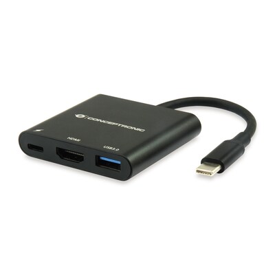 Conceptronic DONN01B Multifunktionaler 3-in-1 USB Adapter, HDMI, USB 3.0, USB PD