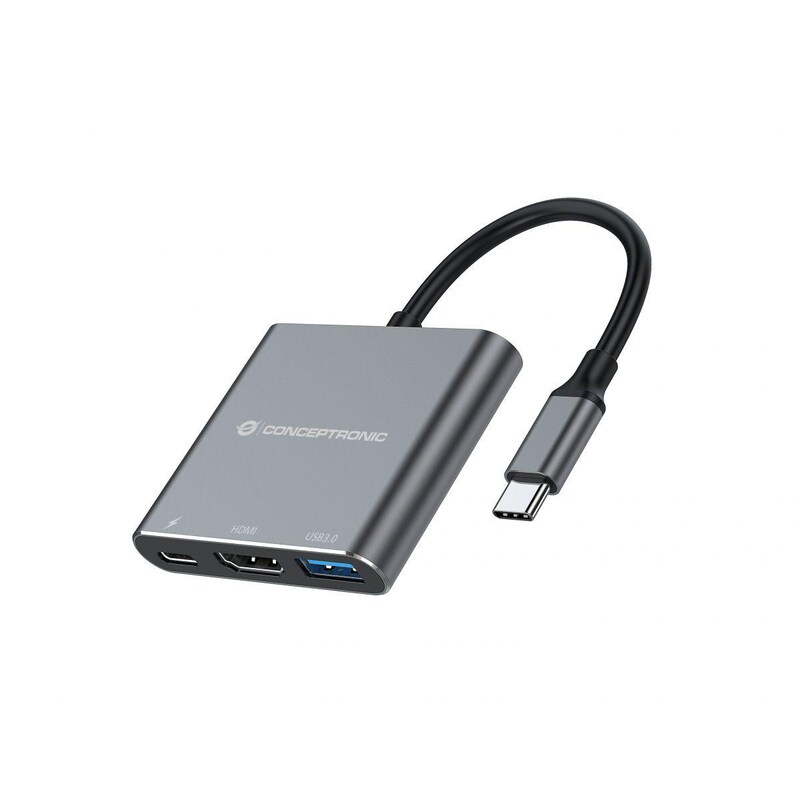 Conceptronic DONN18G 3-in-1 USB 3.2 Gen 1 Dockingstation, HDMI, USB 3.0, 100W USB PD