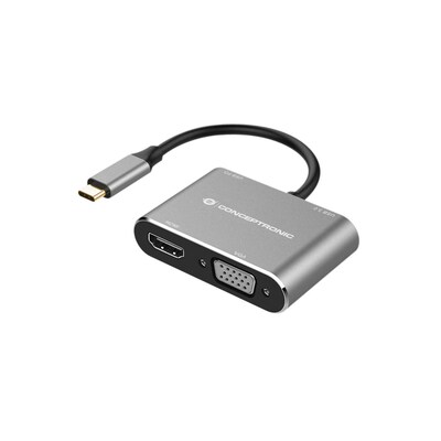 Conceptronic DONN16G 4-in-1 USB 3.2 Gen 1 Dockingstation, HDMI, VGA, USB-A 3.0, 100W USB PD