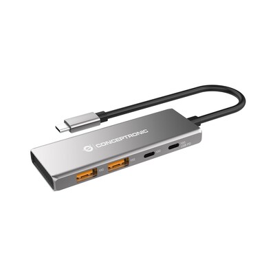 Conceptronic HUBBIES15G 4-Port USB 3.2 Gen-2 Hub, 10Gbps, USB-C x 2, USB-A x 2, 100W USB PD