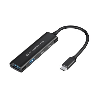 Conceptronic HUBBIES12B 4-Port USB 3.2 Gen 1 Hub, USB-C-Anschluss