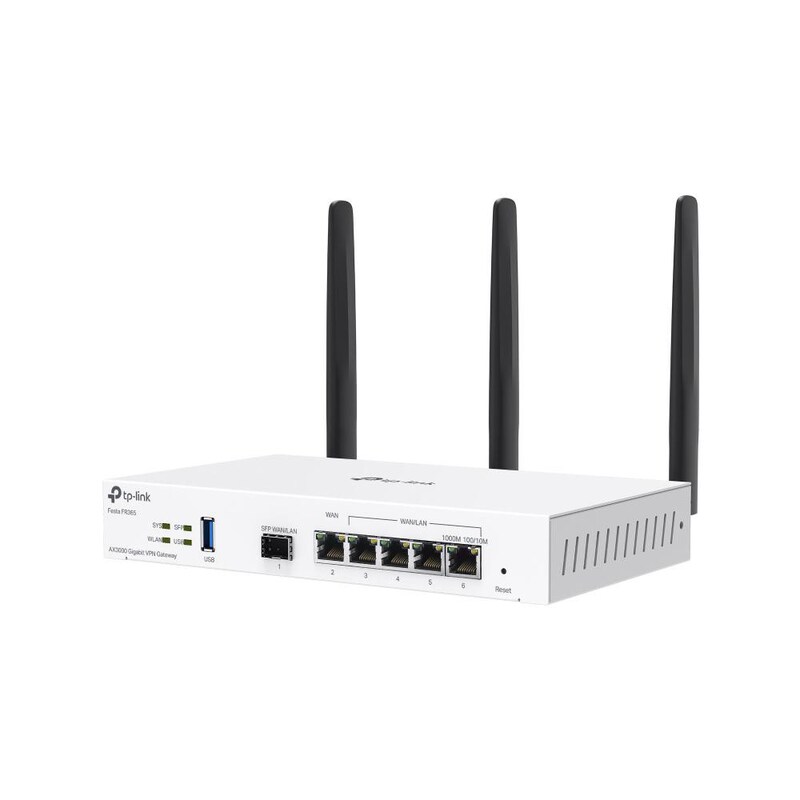 VPN günstig Kaufen-TP-Link Festa FR365 AX3000 Gigabit VPN WiFi Gateway. TP-Link Festa FR365 AX3000 Gigabit VPN WiFi Gateway <![CDATA[• WLAN Router • Wi-Fi 6 (bis zu 2402 MBit/s) • 5x WAN, 5x GB-LAN, 1x USB • Lieferumfang:]]>. 
