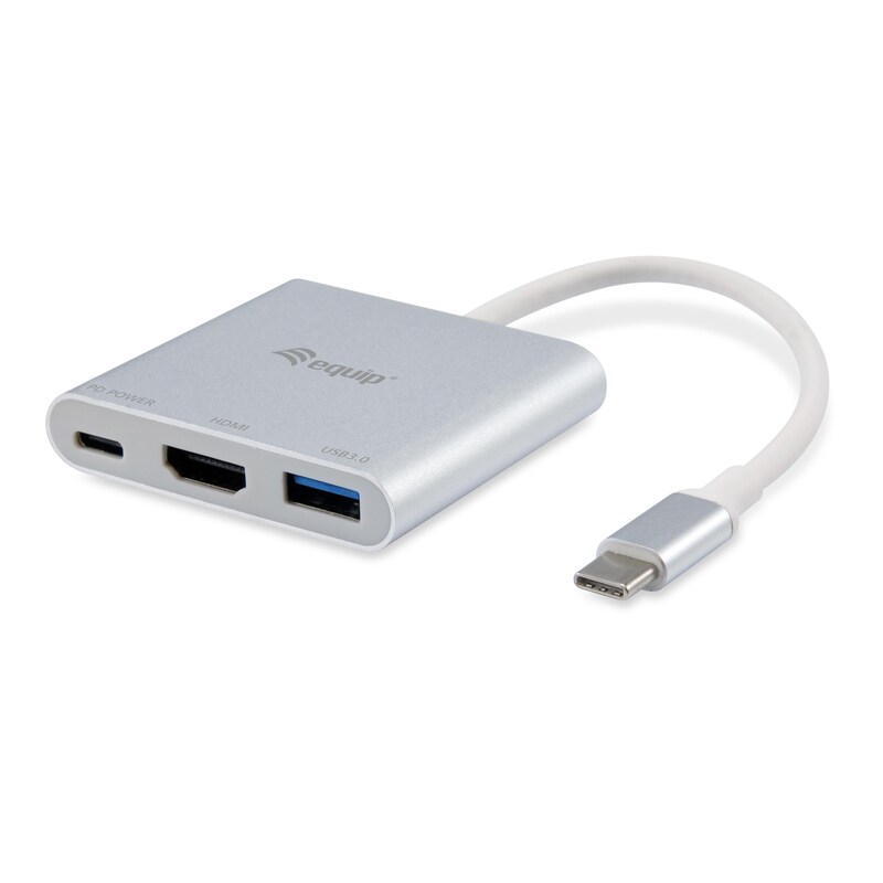 DisplayPort/HDMI günstig Kaufen-EQUIP 133461 USB-C auf HDMI, USB-A, 60W USB PD Adapter. EQUIP 133461 USB-C auf HDMI, USB-A, 60W USB PD Adapter <![CDATA[• USB-C Stecker (Thunderbolt 3/4 Compatible) • HDMI Buchse • Unterstützt Videoauflösung bis zu 3840x2160 @ 30Hz • Kabellänge: 15cm • US
