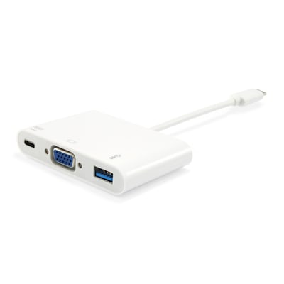 EQUIP 133462 USB-C auf VGA (HD15), USB-A, 60W USB PD Adapter