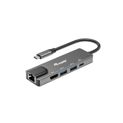 EQUIP 133489 USB-C 5-in-1-Multifunktionsadapter, HDMI , Gigabit LAN, USB 3.2 GEN1, 100W USB PD