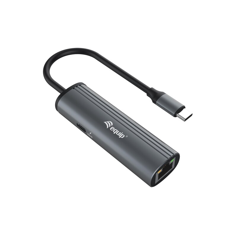 EQUIP 133486 USB-C-auf-RJ45-Gigabit-Netzwerk + 100W USB PD Adapter