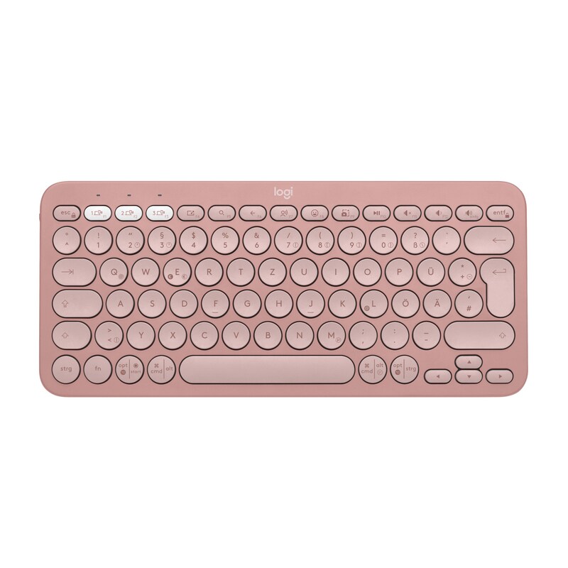Logitech K380 günstig Kaufen-Logitech Pebble Keys 2 K380S Rosa - Minimalistische kabellose Tastatur. Logitech Pebble Keys 2 K380S Rosa - Minimalistische kabellose Tastatur <![CDATA[• Anwendungsbereich: Unterwegs, kein Nummernblock • Multi-Device-Pairing (bis zu 3 Geräte) via Bluetoot